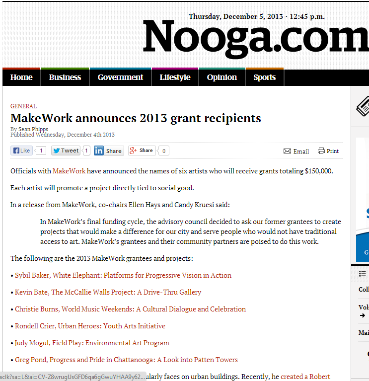 MakeWork announces 2013 grant recipients